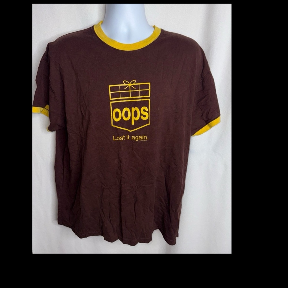 Brown T-Shirt with Yellow Print